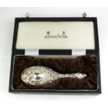 MAPPIN & WEBB, BIRMINGHAM, A MID 20TH CENTURY HALLMARKED SILVER LADIES' HAIRBRUSH Embossed with