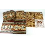 A SET OF FIVE MOYR SMITH FOR MINTON ARTS & CRAFTS TILES Decorated with Shakespearian scenes,