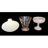 A COLLECTION OF THREE EARLY 20TH CENTURY FRENCH ART GLASS ITEMS To include an Art Deco vase with