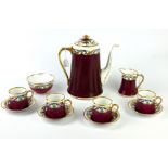ROYAL ALBERT, A LATE 1920'S BONE CHINA COMPLETE COFFEE SERVICE FOR FOUR Comprising a coffee pot