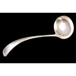 AN EARLY 20TH CENTURY SILVER SOUP LADLE Plain form with rat tail to bowl, hallmarked Robert Stewart,