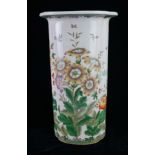 A CHINESE VASE DECORATED WITH FLORAL AND BIRDS Along with three graduated Imari bowls, plaster