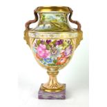 AN EXCEPTIONALLY RARE EARLY 19TH CENTURY NANTGRAW (GLAMORGAN) WELSH PORCELAIN PEDESTAL URN FORM VASE
