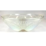 RENÉ LALIQUE, FRENCH, 1860 - 1945, OPALESCENT COQUILLE PATTERN GLASS BOWL Signed R. Lalique, France.