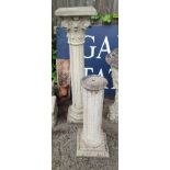 A RECONSTITUTED STONE CORINTHIAN COLUMN Along with another. (120cm) Condition: good