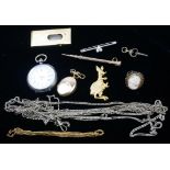 A COLLECTION OF VICTORIAN AND LATER SILVER AND YELLOW METAL JEWELLERY To include a Victorian ladies'