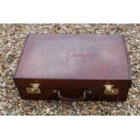 A. DAVIS & CO., MAKERS THE STRAND, BY ROYAL APPOINTMENT, A VINTAGE TAN LEATHER SUITCASE With
