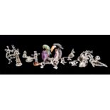 SWAROVSKI, A COLLECTION OF FIFTEEN CRYSTAL MINIATURE ANIMALS Including a stag, hippo, owl and cat,