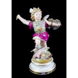 MEISSEN, A FINE 19TH CENTURY PORCELAIN GROUP, A YOUNG BOY STANDING ON A DRAGON Representing