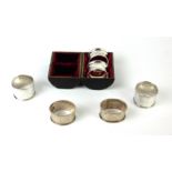 A COLLECTION OF VICTORIAN AND LATER SILVER SERVIETTE RINGS To include a cased pair, hallmarked