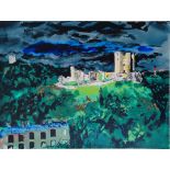 JOHN PIPER, 1903 - 1992, A SIGNED LIMITED EDITION (52/100) PRINT Landscape, view of Conisbrough