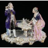 ROYAL NAPLES, A MID 20TH CENTURY PORCELAIN GROUP, AFTERNOON MUSICIANS In 18th Century dress, painted