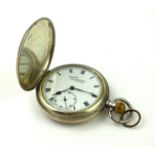 AN EARLY 20TH CENTURY SILVER FULL HUNTER POCKET WATCH The circular white dial marked 'Everite, H