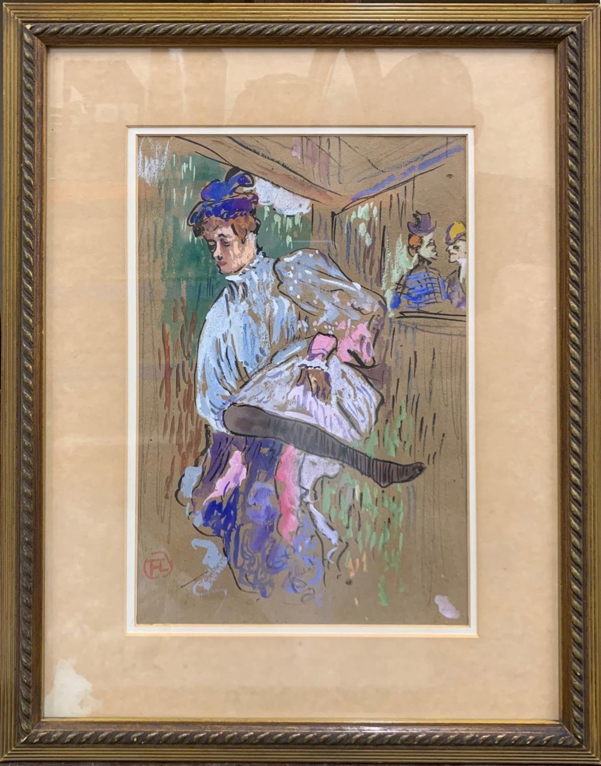 FOLLOWER OF HENRI DE TOULOUSE-LAUTREC, 1864 - 1901, GOUACHE ON PAPER Sketch of Jane Avril dancing, - Image 3 of 5