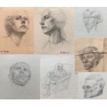 A COLLECTION OF EIGHT EARLY 20TH CENTURY BRITISH SCHOOL DRAWINGS Studies of heads, dating from