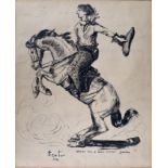 FOLLOWER OF SIR CECIL WALTER HARDY BEATON, C.B.E., BRITISH, 1904 - 1980, PEN AND INK SKETCH Woman on
