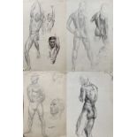 A COLLECTION OF TEN EARLY 20TH CENTURY BRITISH SCHOOL DRAWINGS Male nude studies, dating from 1930s.