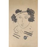 FOLLOWER OF DUNCAN GRANT, 1885 - 1978, TWO WORKS ON PAPER, WATERCOLOUR AND PEN To include a portrait