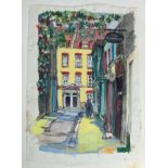 FOLLOWER OF VANESSA BELL, BRITISH, 1879 - 1961, WATERCOLOUR Street scene, 'The Courthouse',