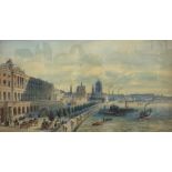 FOLLOWER OF DAVID ROBERTS, R.A., 1796 - 1864, LARGE WATERCOLOUR View of St. Paul's and Somerset