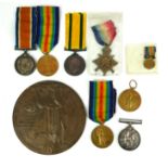 A COLLECTION OF WWI BRITISH ARMY WAR MEDALS To include a pair awarded to 22252 Cpl C.E. Elkin D.C.