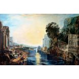 A LARGE LATE 20TH CENTURY OIL ON CANVAS 'DIDO BUILDING CARTHAGE' AFTER J.M.W. TURNER Grand Tour