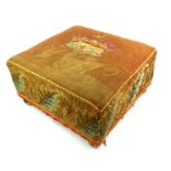 A LATE 18TH/EARLY 19TH CENTURY WOOLLEN TAPESTRY FOOTSTOOL Bearing a coronet with initials W H and