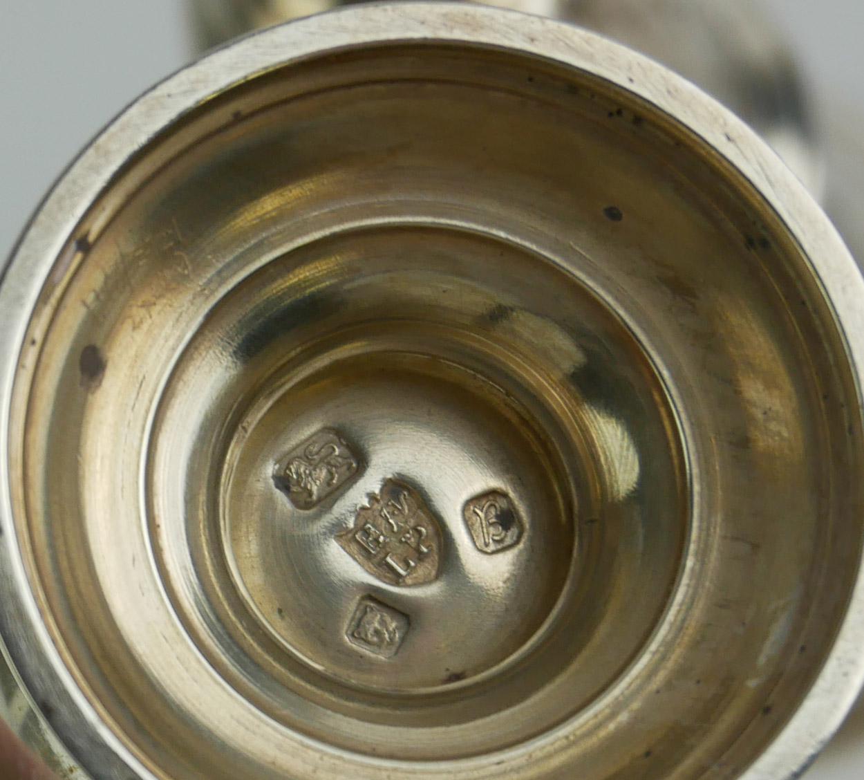 TWO 20TH CENTURY SILVER CASTERS Having a domed lid, on a baluster base, hallmarked London, 1975 - Image 3 of 3