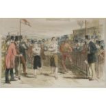 A PAIR OF VICTORIAN HAND COLOURED SPORTING PRINTS Titled 'The Thames Rowing Club Athletic Sports