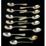 A COLLECTION OF TWELVE CONTINENTAL SILVER 800 TEASPOONS Condition overall good