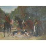 BLODWEN LEWIS, 1903, OIL ON CANVAS Titled 'The Huntsmans Wedding', signed, dated, gilt framed and