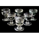 A COLLECTION OF SIX VICTORIAN PENNY LICK ILLUSION GLASSES Each having shallow bowls and circular