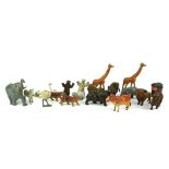 A COLLECTION OF VINTAGE LEAD MODEL ANIMAL FIGURES To include a polar bear, lion, tiger and