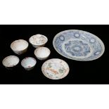 AN ANTIQUE 17TH/18TH CENTURY KRAAK CARGO BLUE AND WHITE PORCELAIN DISH, CHINESE ORIGIN, DIANA