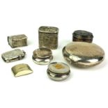 A COLLECTION OF LATE 19TH/EARLY 20TH CENTURY SILVER AND WHITE METAL TRINKET BOXES To include a large