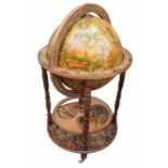 A REPRODUCTION GLOBE DRINKS CABINET. (diameter 49cm x 93cm) Condition: good