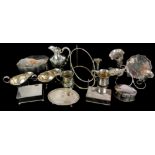 A COLLECTION OF VICTORIAN AND LATER SILVER PLATED WARE To include four silver plate on copper boxes,