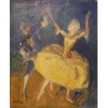 JACQUES OCHS, BELGIAN, 1883 - 1971, OIL ON CANVAS Ballet dancers, signed and dated 1947. (frame 59cm