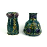 WILLIAM MORRIS MANNER, AN EARLY 20TH CENTURY MORRIS WARE ARTS & CRAFTS STYLE THISTLES POTTERY VASE