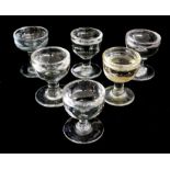 A COLLECTION OF SIX VICTORIAN PENNY LICK ILLUSION GLASSES Each having shallow bowls and circular