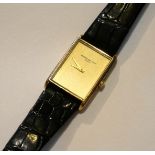 VACHERON AND CONSTANTIN, AN 18CT GOLD LADIES' WRISTWATCH Rectangular dial with mechanical movement