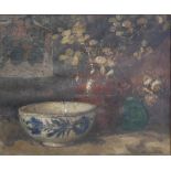 ALFRED VAN NESTE, BELGIAN, 1874 - 1969, OIL ON CANVAS Still life, dated 33, signed, in a silvered