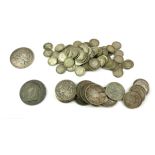 A COLLECTION OF PRE 1920 BRITISH SILVER COINS Comprising two Victorian Crowns, 1893 and 1900,