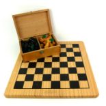 JAQUES OF LONDON, A COMPLETE BOXWOOD AND STAINED EBONY CHESS SET Small size, complete with
