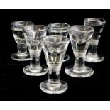 A COLLECTION OF SIX VICTORIAN PENNY LICK ILLUSION GLASSES Each having shallow tapering bowls and