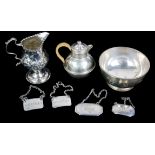 A COLLECTION OF GEORGIAN AND LATER SILVERWARE Comprising a cream jug, hallmarked London, 1817, a