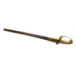 A 19TH CENTURY BRITISH NAVAL OFFICER'S SWORD Having lion mask handle with shagreen grip and naval