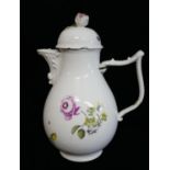 MEISSEN, AN 18TH CENTURY HARD PASTE PORCELAIN PEAR FORM COFFEE POT AND COVER With Rococo wishbone