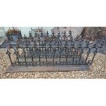 A SET OF VICTORIAN GOTHIC STYLE CAST IRON RAILINGS In three sections. (475cm) Condition: some