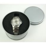 TAG HEUER, A PROFESSIONAL 220M STAINLESS STEEL GENT'S WRISTWATCH Having a silver tone dial with